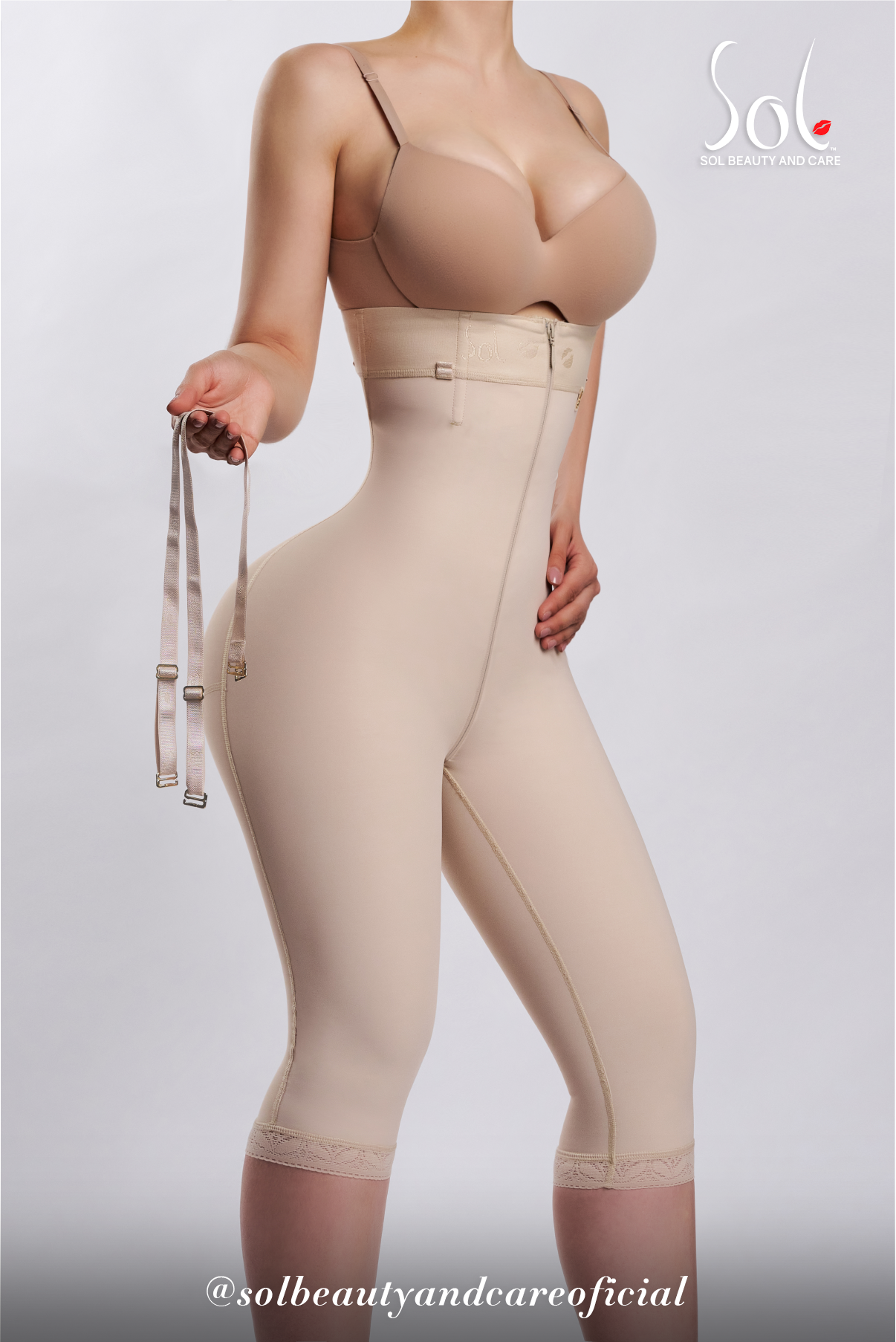 Faja Sirena Invisible Costillera con Cierre a la Rodilla