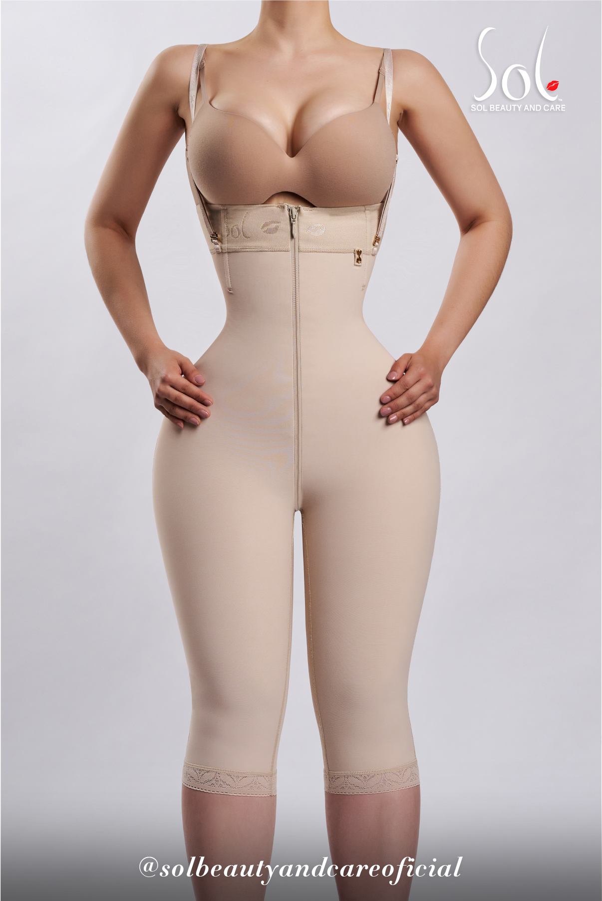 Faja Sirena Invisible Costillera con Cierre a la Rodilla