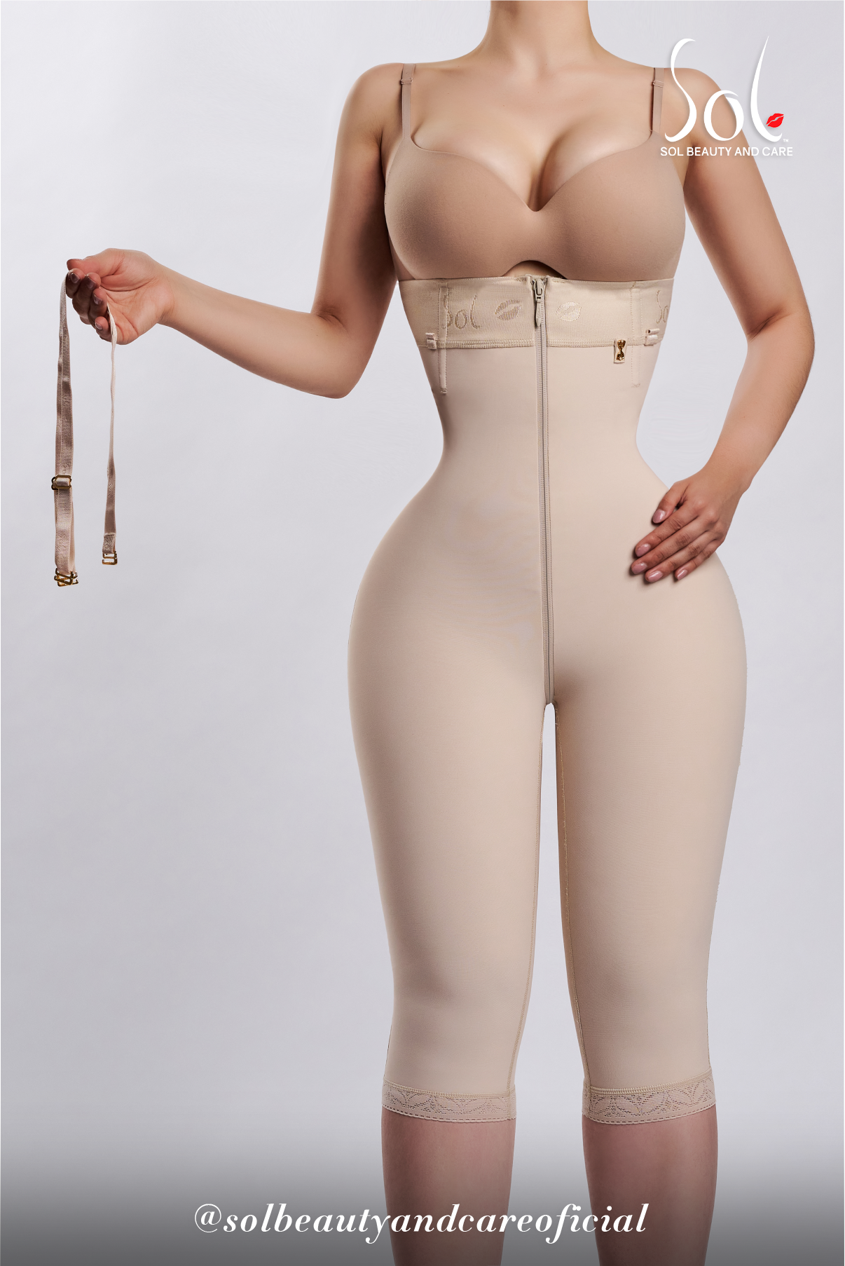 Faja Sirena Invisible Costillera con Cierre a la Rodilla