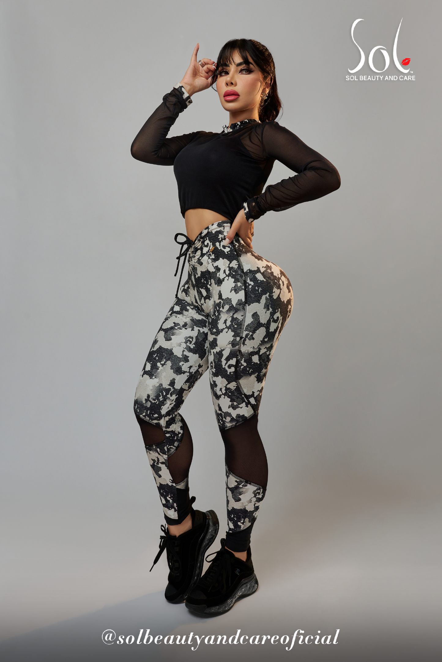 Set Anticelulítico (Camouflage) Blanco/Negro