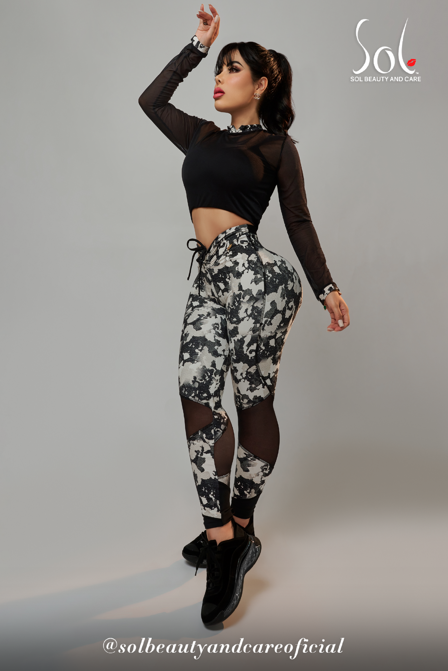 Set Anticelulítico (Camouflage) Blanco/Negro