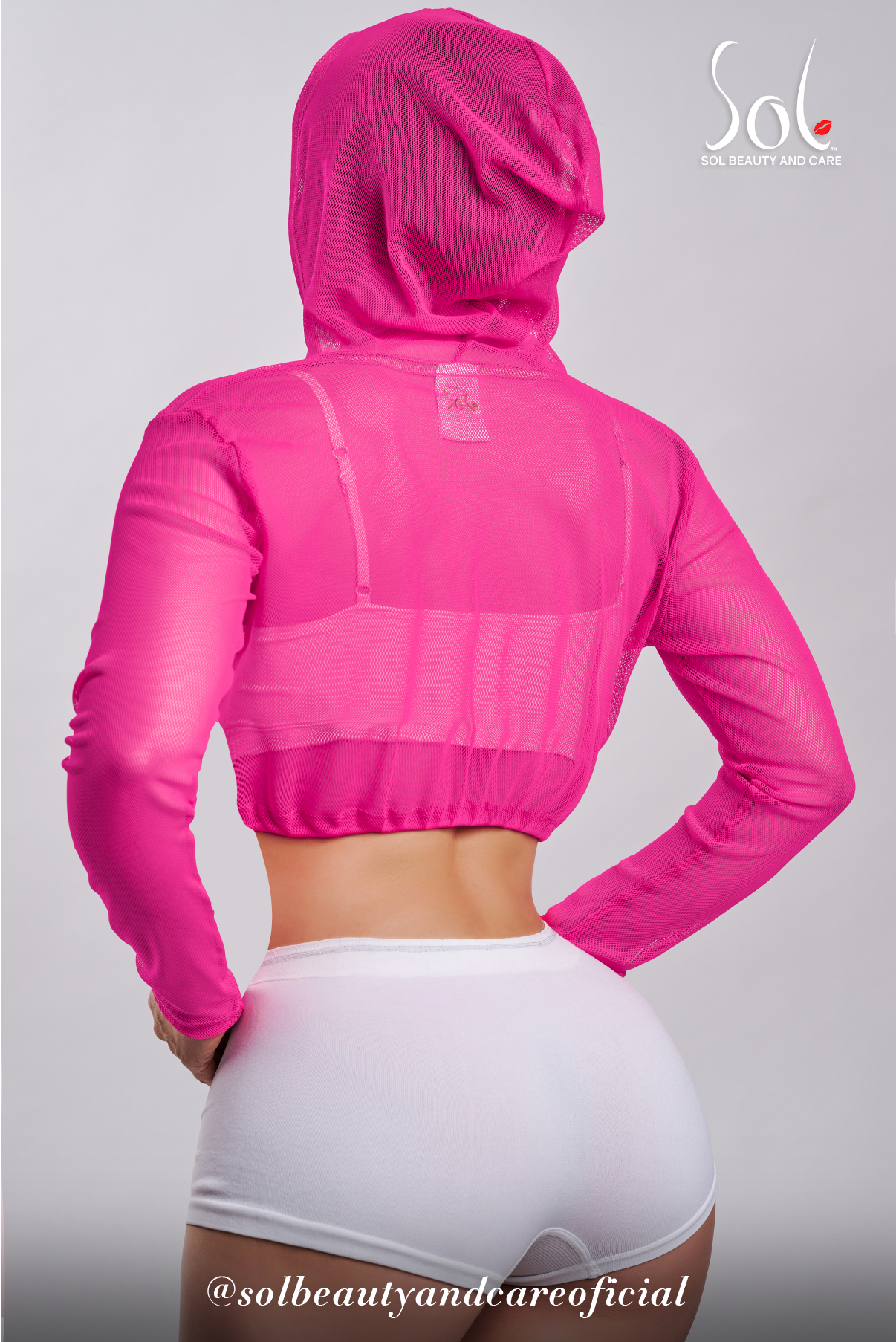 Hoodie de Mesh Michel - Fucsia