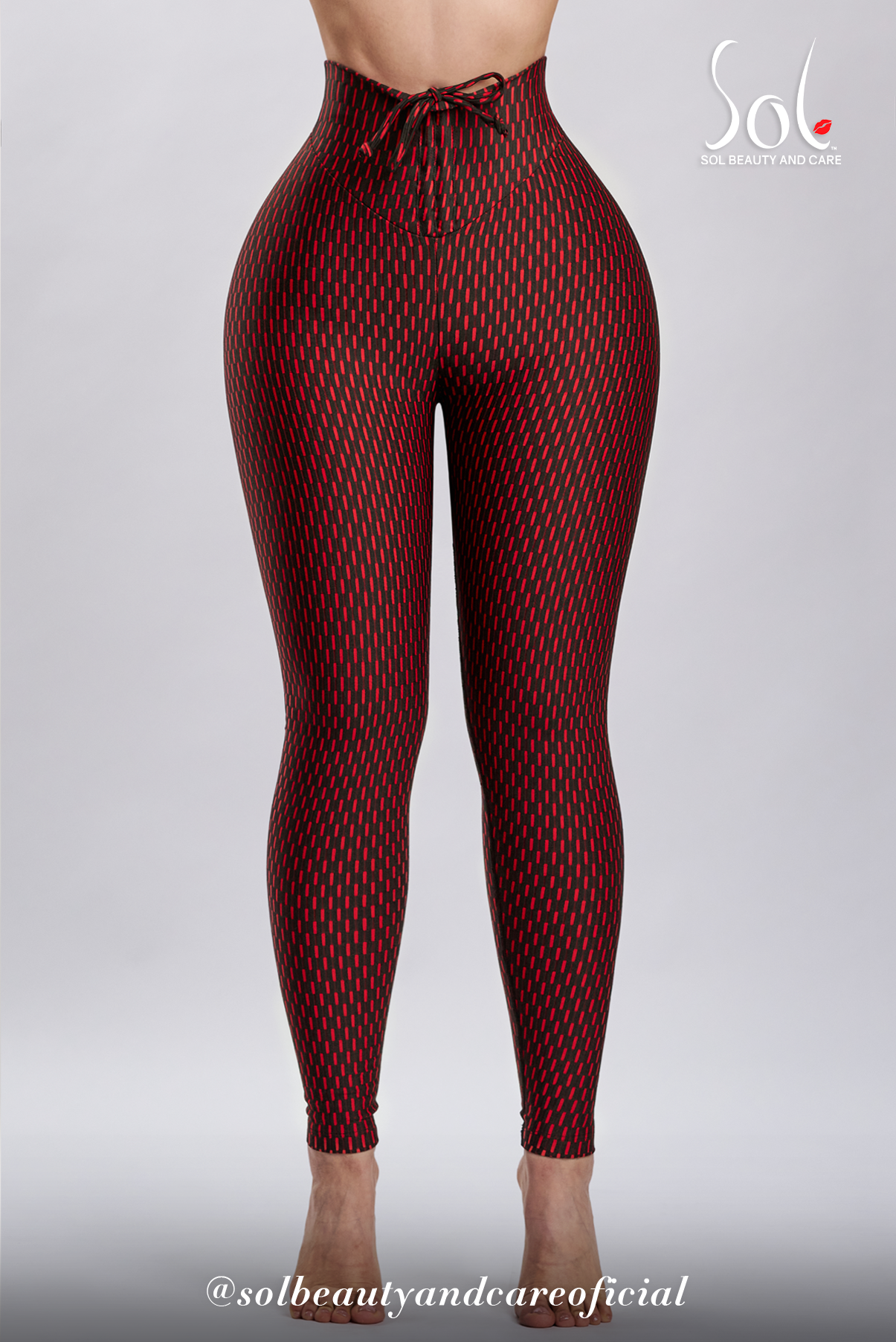 Leggings Anticelulíticos con Scrunch Milán - Rojo