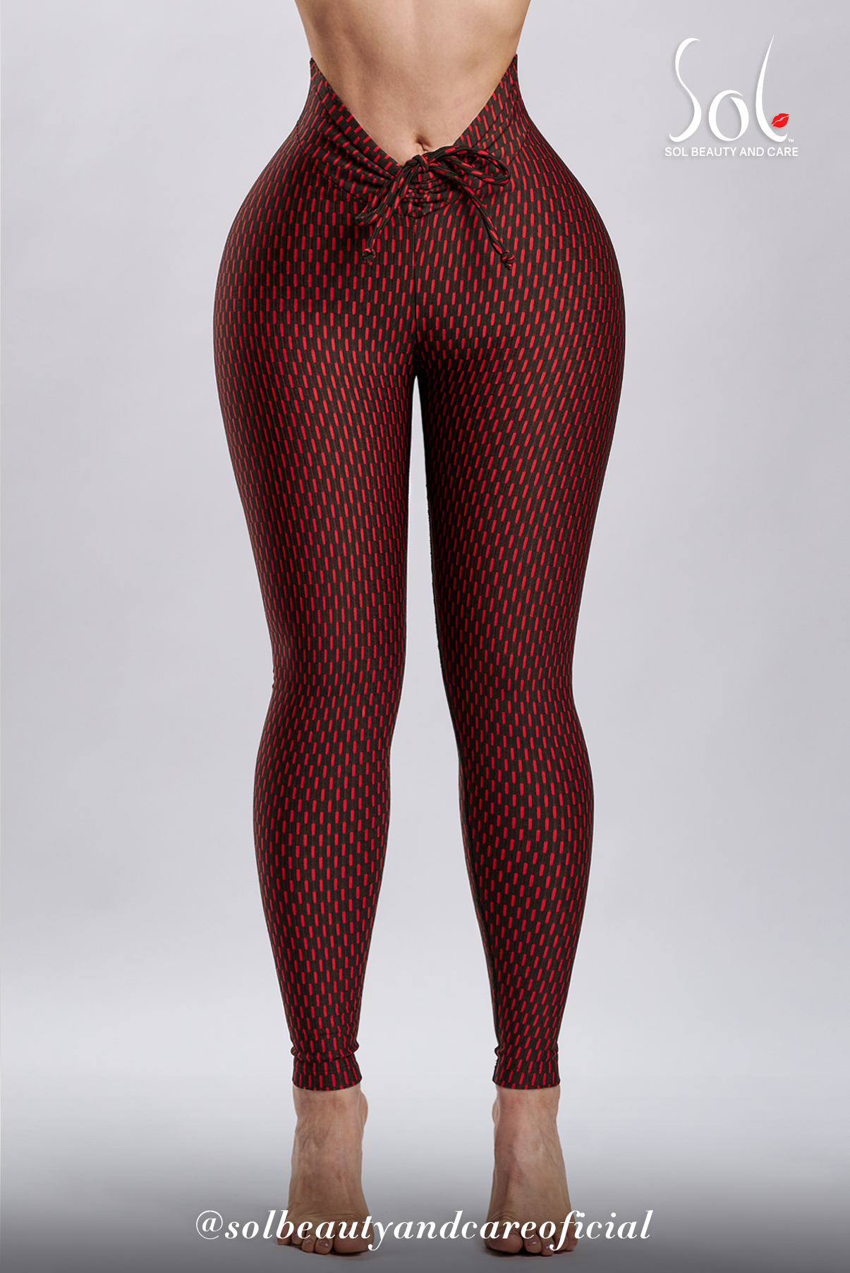 Leggings Anticelulíticos con Scrunch Milán - Rojo