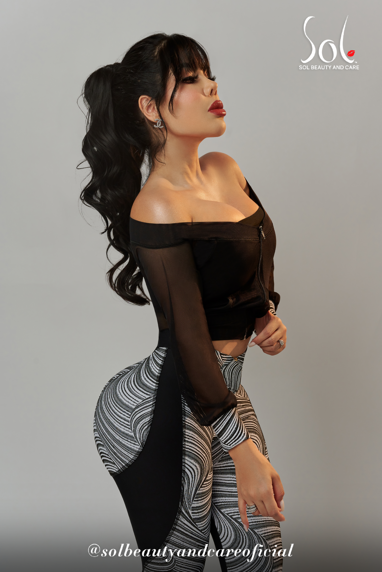 Set Anticelulítico con Scrunch Camila - Blanco/Negro