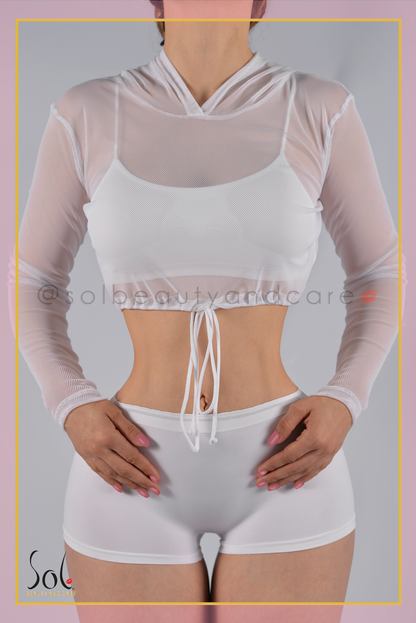 Hoodie de Mesh Michel - Blanco