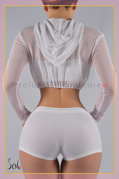 Hoodie de Mesh Michel - Blanco