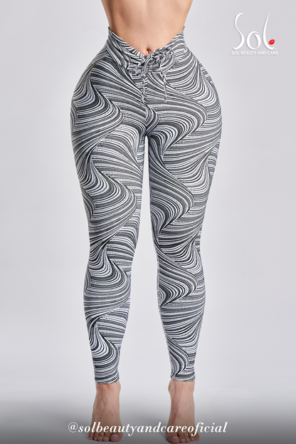 Leggings Anti-Celulíticos con Scrunch (Relief) - Negro/Blanco